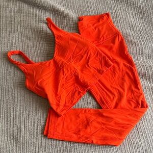 Lululemon Solar Orange Activewear Set - Sports Bra & Leggings